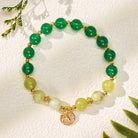 FuAttract Harmony & Growth Chinese Zodiac Green Agate Serpentine Jade Silver Bracelet  - image 1