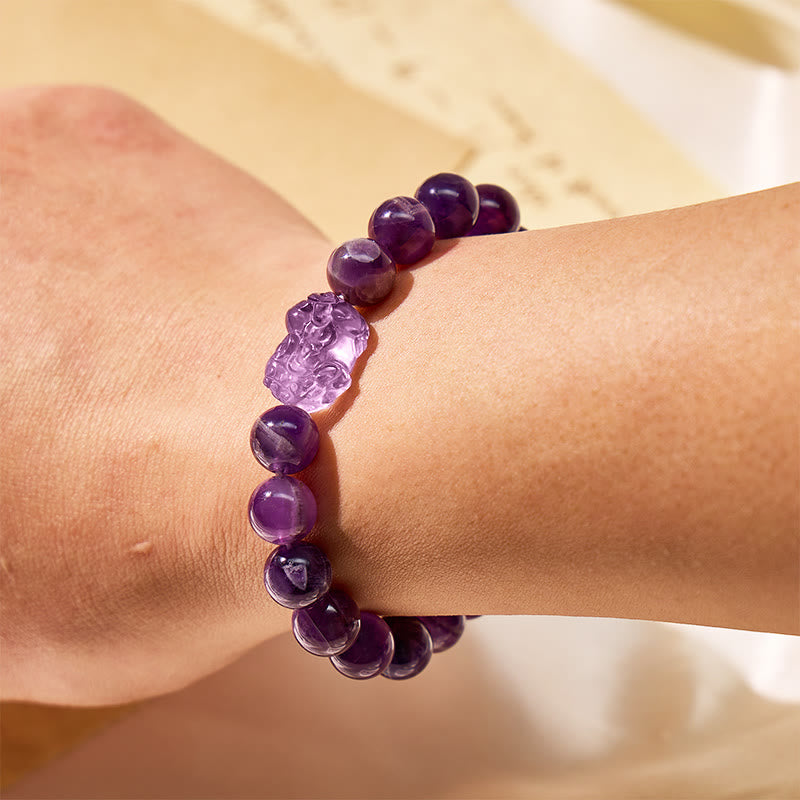 FuAttract Wealth Inner Peace Luck & Protection Amethyst Pixiu Bracelet - image 5