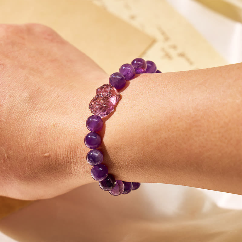 FuAttract Wealth Inner Peace Luck & Protection Amethyst Pixiu Bracelet - image 6
