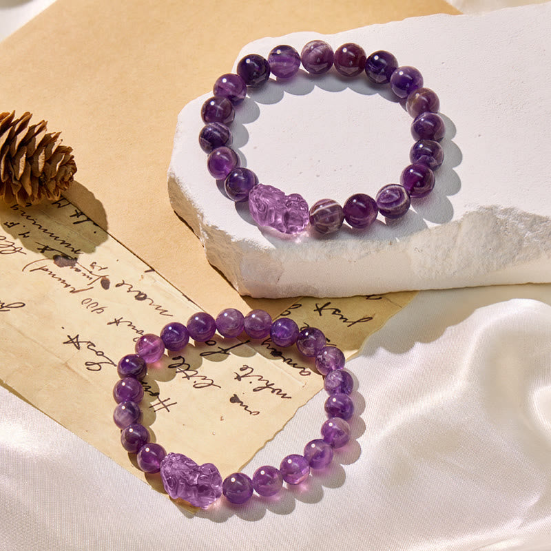 FuAttract Wealth Inner Peace Luck & Protection Amethyst Pixiu Bracelet - image 4