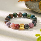 FuAttract Blessing Harmony Bracelet – Indian Agate Fu Character Chinese Zodiac Charm - Fu-Dog-Tiger-Horse(4-Side Engraved) - image 0