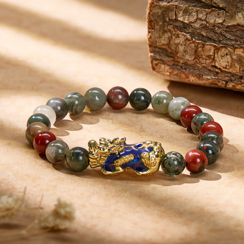 FuAttract Wealth Attraction & Protection Vitality African Bloodstone Pixiu Bracelet  - 8mm - image 0