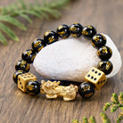 FuAttract Protection & Prosperity – Black Onyx Om Mani Padme Hum Pixiu Bracelet - image 2