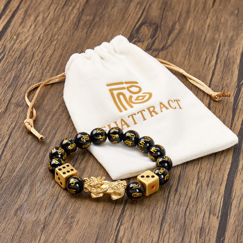 FuAttract Protection & Prosperity – Black Onyx Om Mani Padme Hum Pixiu Bracelet - image 7
