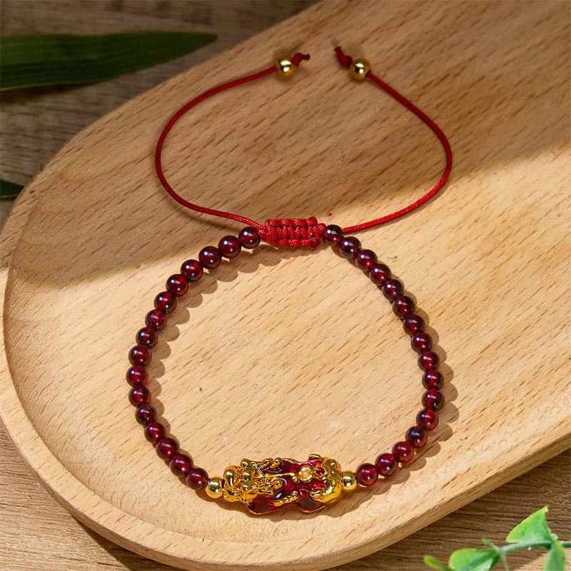 FuAttract Vitality Confidence & Prosperity Flow – Garnet Pixiu Bracelet  - image 3