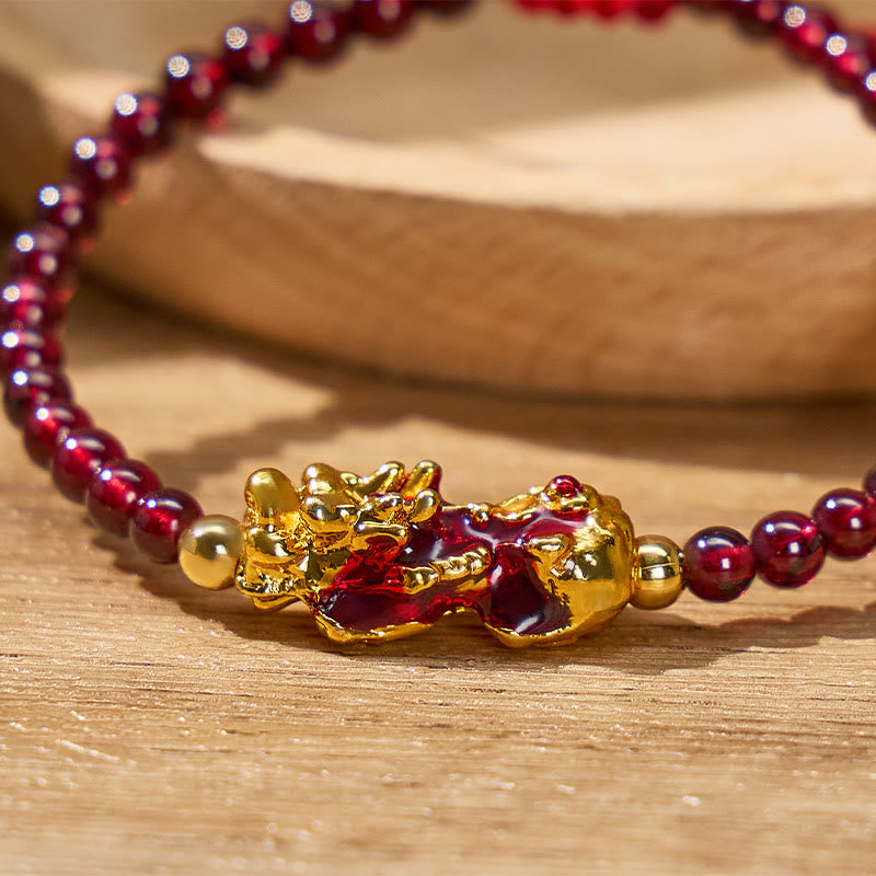 FuAttract Vitality Confidence & Prosperity Flow – Garnet Pixiu Bracelet  - image 6