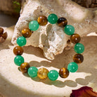 FuAttract Luck Courage & Prosperity Flow – Green Aventurine Tiger's Eye Pixiu Bracelet - image 1