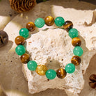 FuAttract Luck Courage & Prosperity Flow – Green Aventurine Tiger's Eye Pixiu Bracelet - image 2