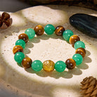 FuAttract Luck Courage & Prosperity Flow – Green Aventurine Tiger's Eye Pixiu Bracelet - 10mm - image 0
