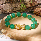 FuAttract Opportunity Vitality & Prosperity Flow – Green Aventurine Pixiu Bracelet  - 10mm - image 0