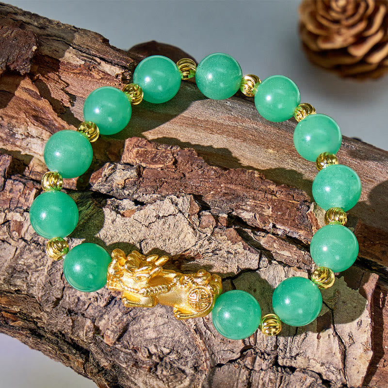 FuAttract Opportunity Vitality & Prosperity Flow – Green Aventurine Pixiu Bracelet  - image 2