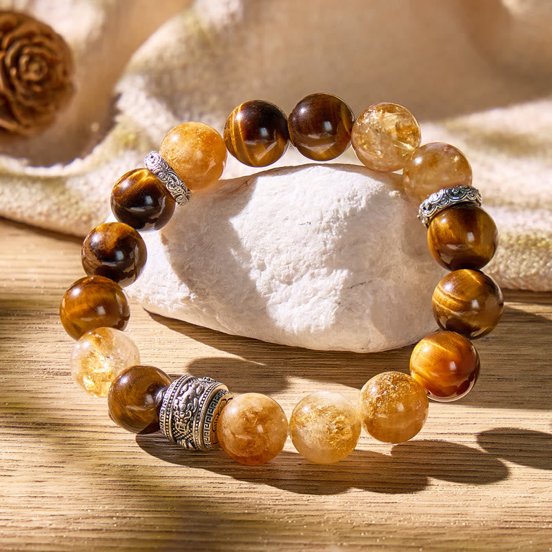 FuAttract Wealth Focus & Success Flow – Citrine Pyramid Tiger's Eye Pixiu Bracelet  - image 5