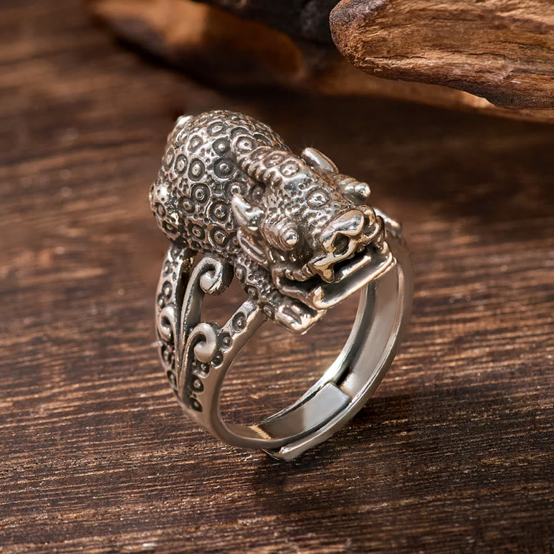 FuAttract Power & Fortune  Energy Activation Wealth Attraction Pixiu Ring - Antique Silver - image 0