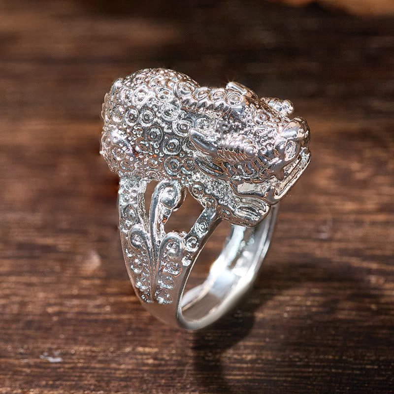 FuAttract Power & Fortune  Energy Activation Wealth Attraction Pixiu Ring - Silver - image 6