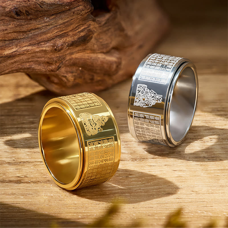 FuAttract Luck Strength & Protection Titanium Steel Chinese Zodiac Ring  - image 5