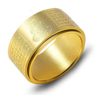 FuAttract Luck Strength & Protection Titanium Steel Chinese Zodiac Ring  - Gold - Goat & Monkey - US 13 - image 24