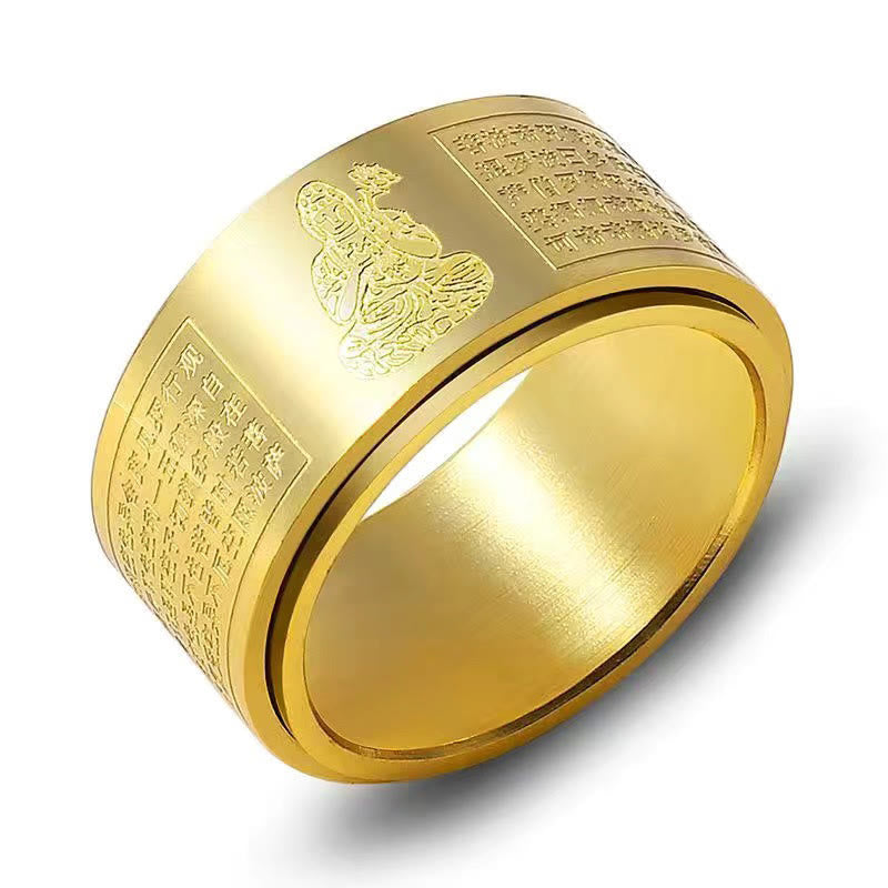 FuAttract Luck Strength & Protection Titanium Steel Chinese Zodiac Ring  - Gold - Horse  - US 13 - image 22