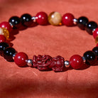 FuAttract Focus Strength & Prosperity – Cinnabar Black Obsidian Citrine Pyramid Pixiu Bracelet - image 5