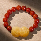 FuAttract Luck Wealth Courage & Prosperity South Red Agate Yellow Jade Pixiu Bracelet - image 1