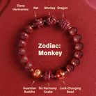 FuAttract  Balance Luck Inner Strength Chinese Zodiac Om Mani Mantra Cinnabar Red Agate Bracelet  - Vairocana – Monkey - 10mm - image 19