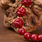 FuAttract  Balance Luck Inner Strength Chinese Zodiac Om Mani Mantra Cinnabar Red Agate Bracelet  - image 5