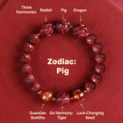 FuAttract  Balance Luck Inner Strength Chinese Zodiac Om Mani Mantra Cinnabar Red Agate Bracelet  - Amitabha – Pig - 10mm - image 22