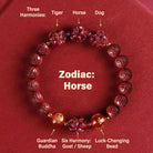 FuAttract  Balance Luck Inner Strength Chinese Zodiac Om Mani Mantra Cinnabar Red Agate Bracelet  - image 6