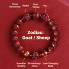 FuAttract  Balance Luck Inner Strength Chinese Zodiac Om Mani Mantra Cinnabar Red Agate Bracelet  - Vairocana – Goat - 10mm - image 18