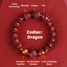 FuAttract  Balance Luck Inner Strength Chinese Zodiac Om Mani Mantra Cinnabar Red Agate Bracelet  - Samantabhadra – Dragon - 10mm - image 16