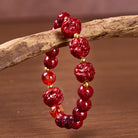 FuAttract  Balance Luck Inner Strength Chinese Zodiac Om Mani Mantra Cinnabar Red Agate Bracelet  - image 1