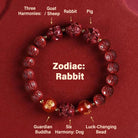 FuAttract  Balance Luck Inner Strength Chinese Zodiac Om Mani Mantra Cinnabar Red Agate Bracelet  - Manjushri – Rabbit - 10mm - image 15