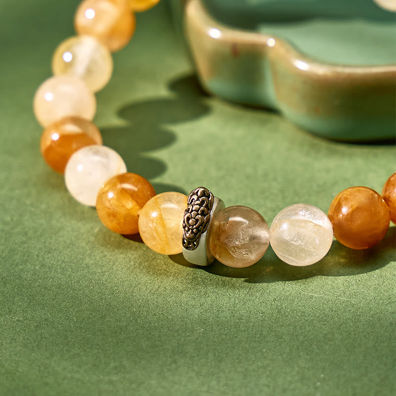 FuAttract Wealth Luck & Positive Energy Yellow Glue Flower Chinese Zodiac Pixiu Bracelet - image 7