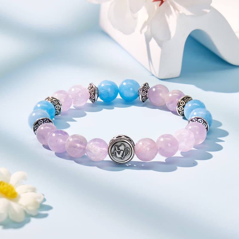 FuAttract Calm Clarity & Emotional Balance Amethyst Aquamarine Chinese Zodiac Bracelet - Monkey - image 18