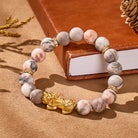 FuAttract Inner Peace Love Balance & Prosperity Pink Zebra Jasper Pixiu Bracelet - image 2
