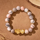 FuAttract Inner Peace Love Balance & Prosperity Pink Zebra Jasper Pixiu Bracelet - image 1