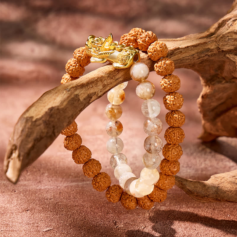 FuAttract Clarity & Spiritual Alignment Citrine Pyramid Bodhi Seed Pixiu Bracelet - image 4