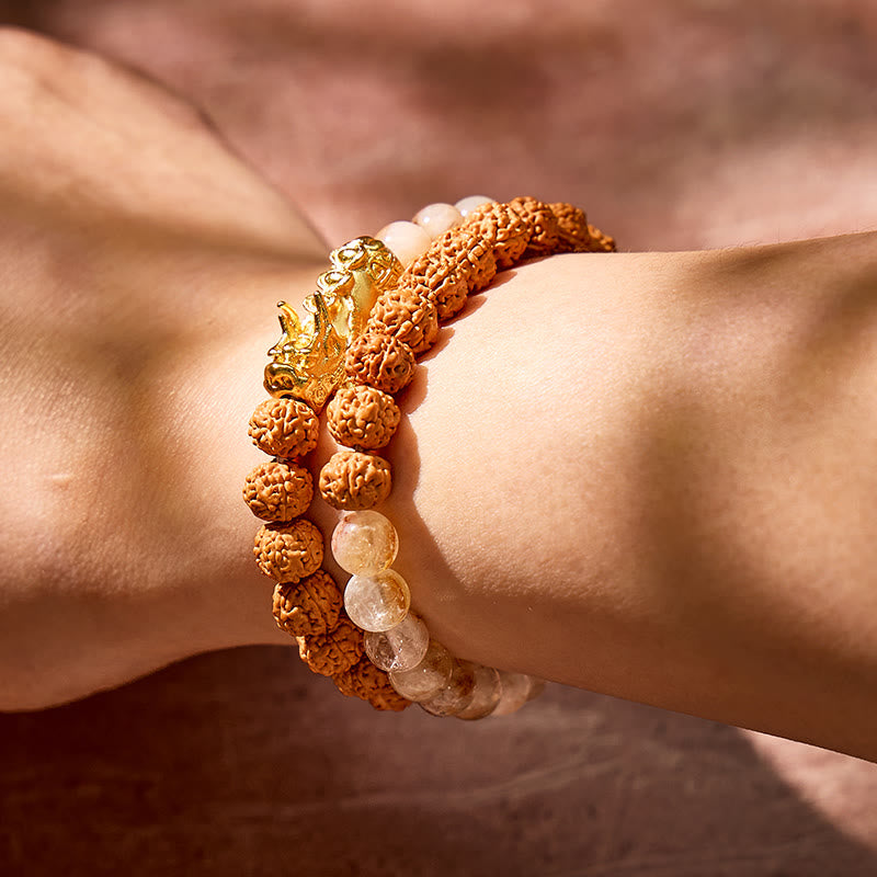 FuAttract Clarity & Spiritual Alignment Citrine Pyramid Bodhi Seed Pixiu Bracelet - image 5