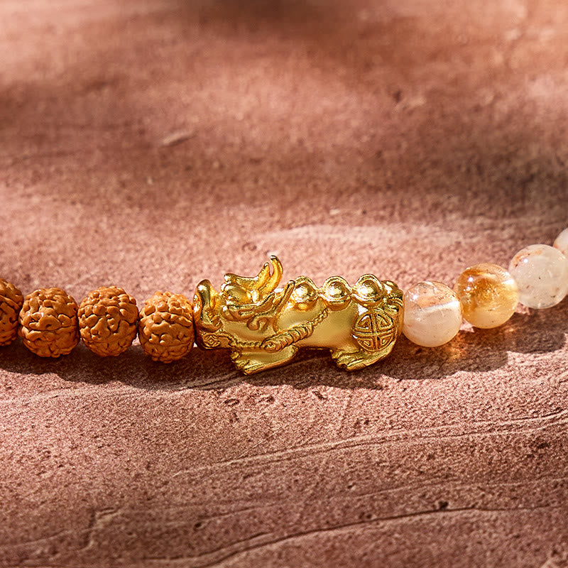 FuAttract Clarity & Spiritual Alignment Citrine Pyramid Bodhi Seed Pixiu Bracelet - image 7