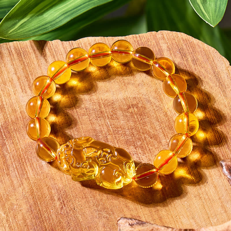 FuAttract Abundance & Confidence Power Wealth Citrine Pixiu Energy Bracelet - 12mm - image 0