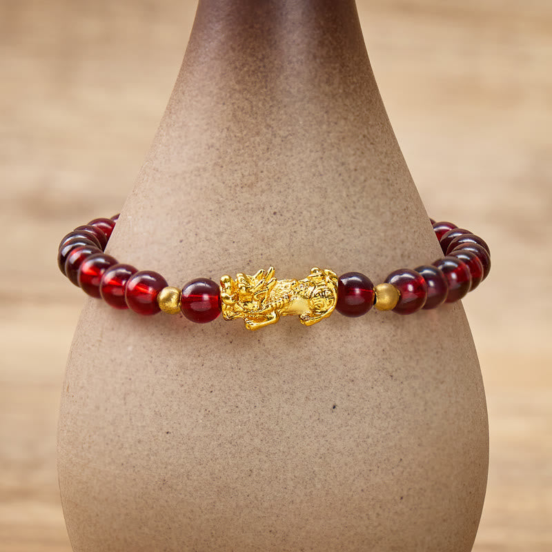 FuAttract Inner Strength Vitality & Wealth Flow – Garnet Pixiu Energy Bracelet - image 4
