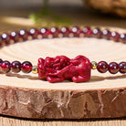 FuAttract Vitality & Prosperity Energy Enhance Garnet Purple Clay Pixiu Bracelet - image 5
