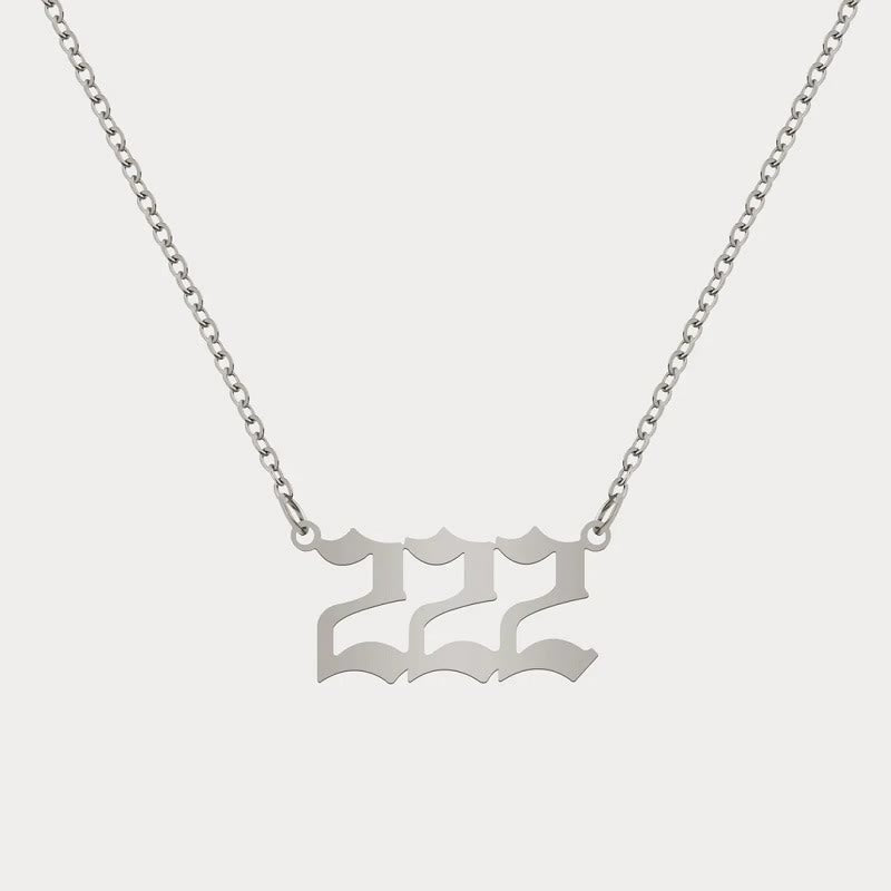 FuAttract Destiny Guidance Intuition Stainless Steel Angel Numbers Necklace - Silver - 222 - image 15