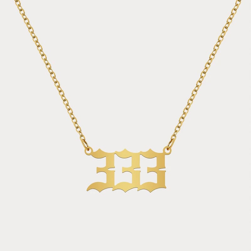 FuAttract Destiny Guidance Intuition Stainless Steel Angel Numbers Necklace - Gold - 333 - image 16