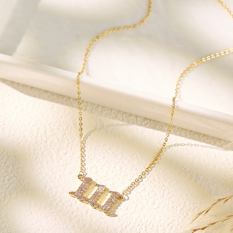 FuAttract Destiny Guidance Zircon Sparkle & Brass Strength Angel Numbers Necklace - image 6