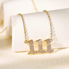 FuAttract Destiny Guidance Zircon Sparkle & Brass Strength Angel Numbers Necklace - 111 - image 0