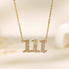 FuAttract Destiny Guidance Zircon Sparkle & Brass Strength Angel Numbers Necklace - image 1