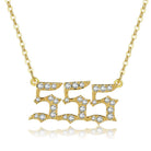 FuAttract Destiny Guidance Zircon Sparkle & Brass Strength Angel Numbers Necklace - 555 - image 12