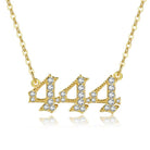 FuAttract Destiny Guidance Zircon Sparkle & Brass Strength Angel Numbers Necklace - 444 - image 11