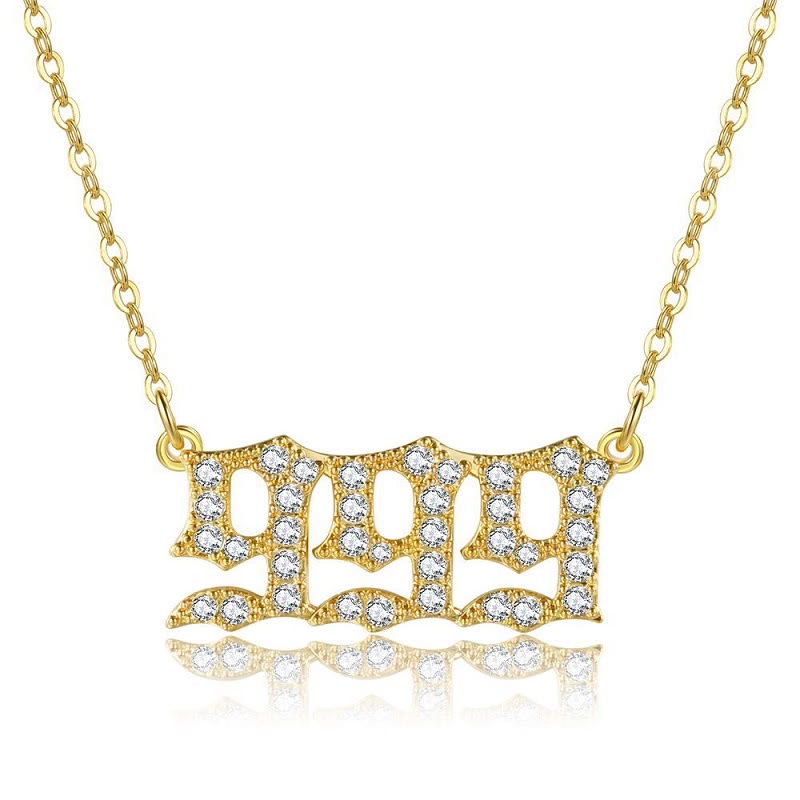 FuAttract Destiny Guidance Zircon Sparkle & Brass Strength Angel Numbers Necklace - 999 - image 16