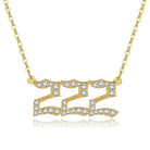 FuAttract Destiny Guidance Zircon Sparkle & Brass Strength Angel Numbers Necklace - 222 - image 9